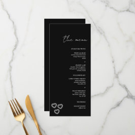Menu Casamento Mínimo Elegante Preto e Branco