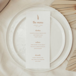 Menu Casamento Mínimo Moderno de Beige Palm Leaf