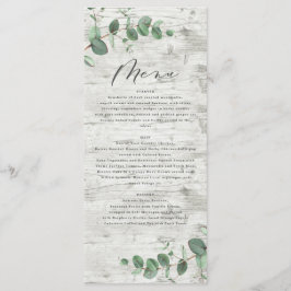 Menu Casamento mínimo moderno de eucalipto de madeira b