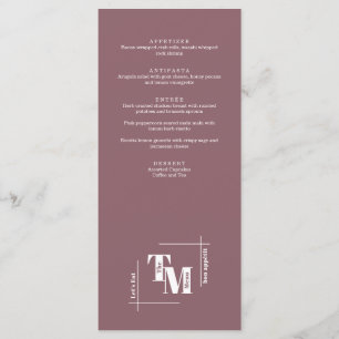 Menu Casamento Mínimo Roxo Púrpura Moderno - Chic Obrig