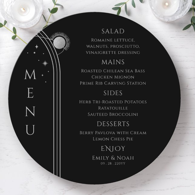 Menu Casamento Místico do Espaço da Lua Negra Negra (Criador carregado)