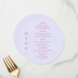 Menu Casamento Místico Lavanda Cor-de-rosa Solar