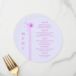 Menu Casamento Místico Lavanda Cor-de-rosa Solar
