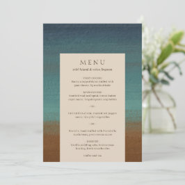 Menu Casamento Moderno Abstrato com Estilo Costeira Chi