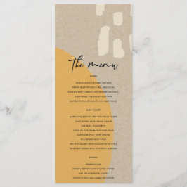 MENU CASAMENTO MODERNO ABSTRATO SOFT ORANGE RUST KRAFT