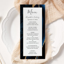 Casamento Moderno Azul Naval Ágata Dourada