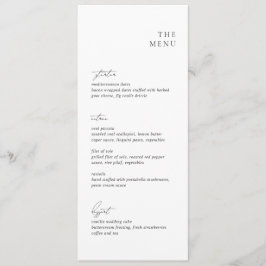 Menu Casamento Moderno Branco e Negro Limpo