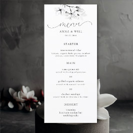 Menu Casamento Moderno Clássico Magnolia Black White