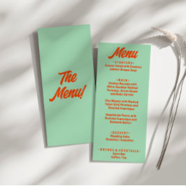 Menu Casamento Moderno Colorido Funky Retro Groovy