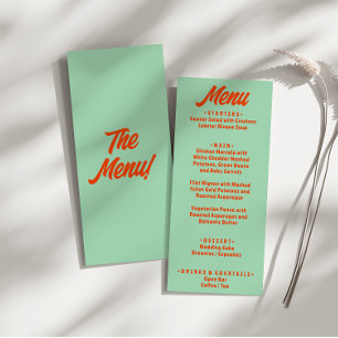 Menu Casamento Moderno Colorido Funky Retro Groovy