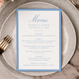 Menu Casamento Moderno com Borda Azul