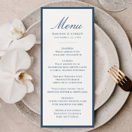 Menu Casamento Moderno com Borda Naval