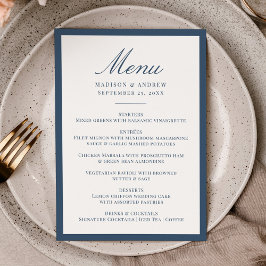 Menu Casamento Moderno com Borda Naval