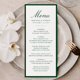 Menu Casamento Moderno com Borda Verde