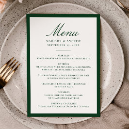 Menu Casamento Moderno com Borda Verde
