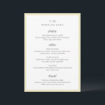 Menu Casamento Moderno com Monograma Elegante em Amarel<br><div class="desc">Cardápios de casamento modernos com design limpo e fontes serif e script.</div>