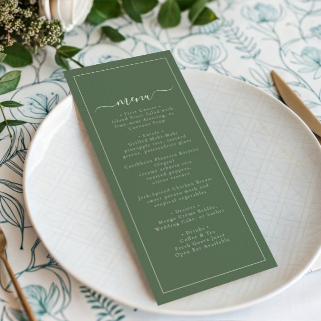 Menu Casamento Moderno com Palmeira Verde Costeira (Criador carregado)