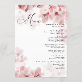 Menu Casamento moderno da primavera do Elegante Sakura
