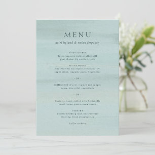 Menu Casamento Moderno de Ariel Green Abstract Watercol