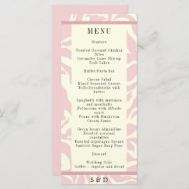 Menu Casamento moderno de arte Matisse, rosa e branco