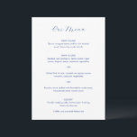Menu Casamento Moderno de Daria Cobalt<br><div class="desc">Menu moderno de casamento com o título e o monograma num roteiro elegante.</div>