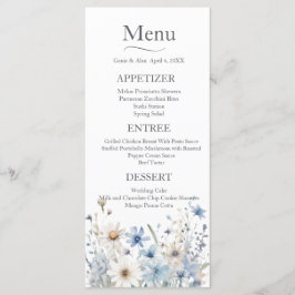 Menu Casamento Moderno de Flores Selvagens
