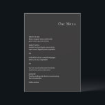 Menu Casamento Moderno de Kristin Charcarbont<br><div class="desc">Menu moderno de casamento com um design simples mas elegante.</div>