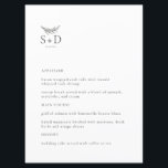 Menu Casamento Moderno de Preto e Branco Monograma<br><div class="desc">Este é o moderno menu de casamento branco e preto,  que irá adicionar um toque de elegância à vossa decoração Festa de casamento. Todo texto é editável,  basta clicar em 'Personalizar este modelo'. Itens correspondentes,  como cartões de lugar,  números de mesas e sinais de casamento também estão disponíveis.</div>