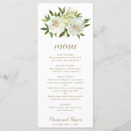 Menu Casamento Moderno Dourado Branco Elegante