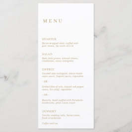 Menu Casamento Moderno Dourado Minimalista