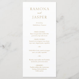 Menu Casamento Moderno Dourado Simples