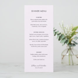 Menu Casamento Moderno Elegante Lilac