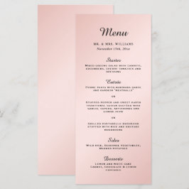 Menu Casamento Moderno Elegante Preto-Rosa Esbranquiçad