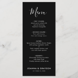 Menu Casamento Moderno Elegante Simples e Minimalista
