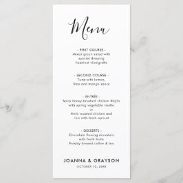 Menu Casamento Moderno Elegante Simples e Minimalista