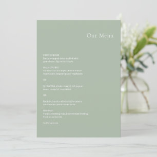 Menu Casamento Moderno em Verde Sálvia Elegante