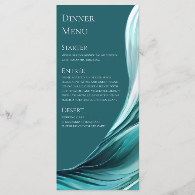 Menu Casamento-Moderno Emerald Green- (Frente)