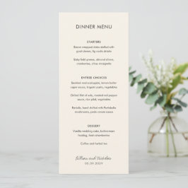 Menu Casamento Moderno Marfim Elegante