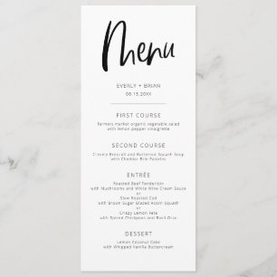 Menu Casamento Moderno Minimalista