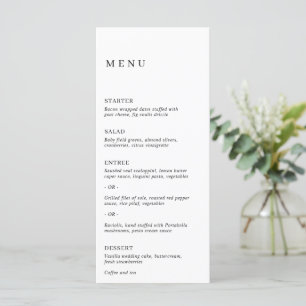 Menu Casamento Moderno Minimalista Preto e Branco