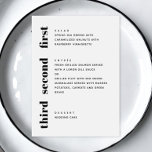 Menu Casamento moderno minimalista preto e branco<br><div class="desc">Menu de casamento minimalista preto e branco moderno. Adequado para aniversário,  aniversário e qualquer outra festa. Entre em contato comigo se precisar de itens adicionais.</div>