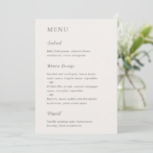 Menu Casamento Moderno Neutro Elegante