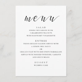 Menu Casamento moderno preto e branco. Roteiro minimali