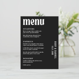 Menu Casamento Moderno Preto Rubi