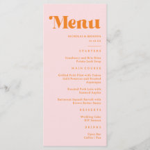Casamento Moderno Retro Rosa e Laranja