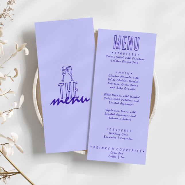 Menu Casamento Moderno Retrorbolado Escrito à Mão (Criador carregado)