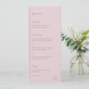 Menu Casamento Moderno Rosa Suave com Elegância