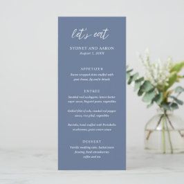 Menu Casamento Moderno Sydney Azul Empoeirado