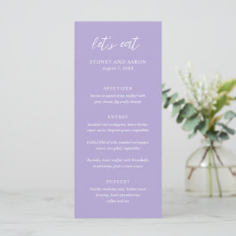 Menu Casamento Moderno Sydney Lavender