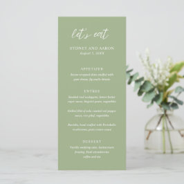 Menu Casamento Moderno Verde Sydney Sage